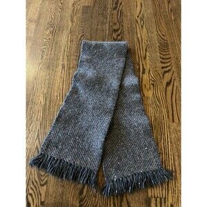 Mucros Weavers Hand Woven Mohair Irish Wool Scarf Fringed Gray Multicolor